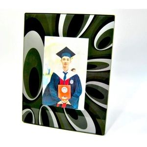 𝅺Contemporary Grey Black photo frame picture holder for 3.5x5 photos